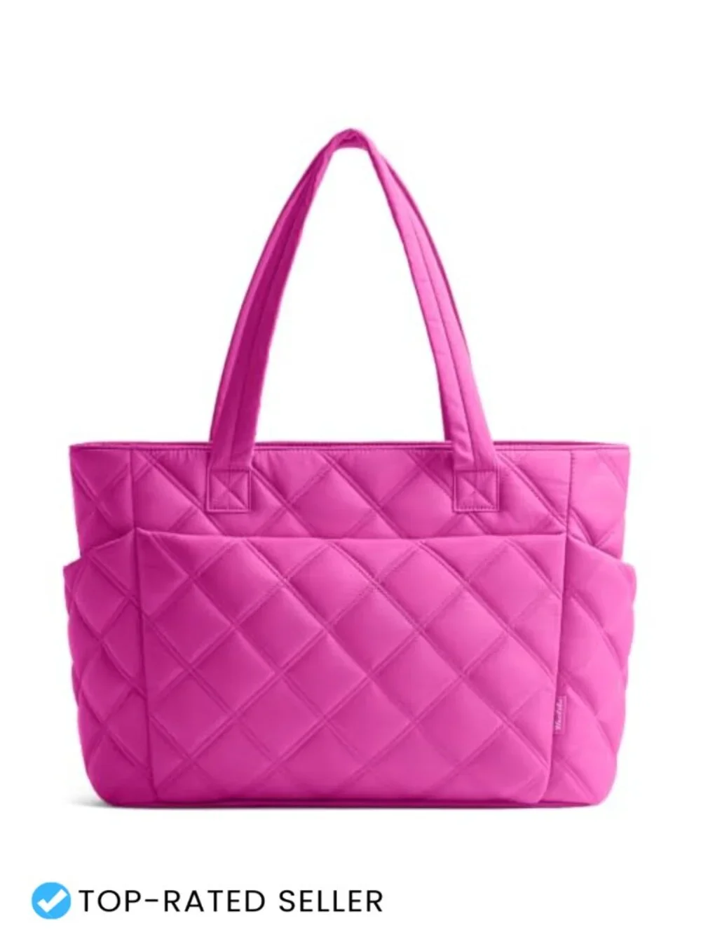 Lightweight Puffer Tote Bag with 8 Pockets, Quilted Shoulder Bag for Work Travel